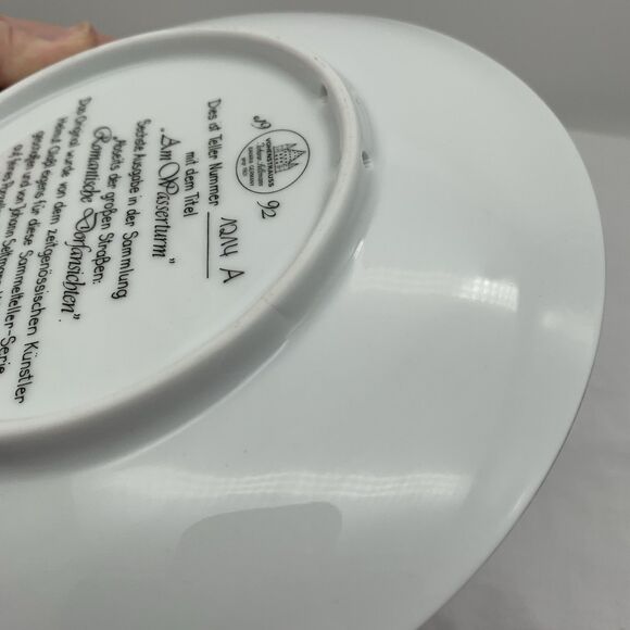 At The Water Tower Collector Plate COA and Box 1992 Helmut Glossl Artist Germany - Picture 5 of 14